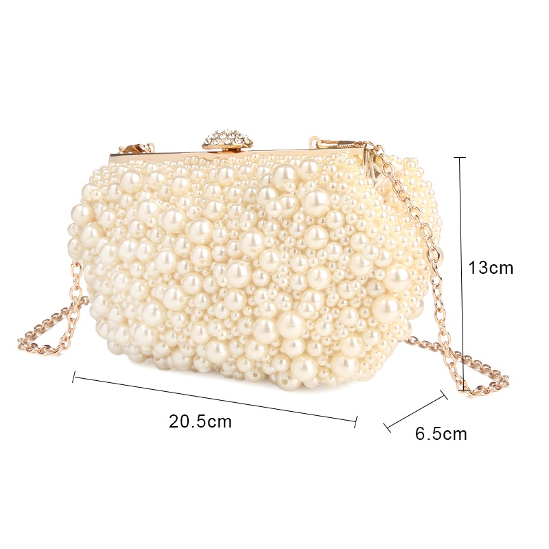 Túi Đeo Chéo Đính Ngọc Trai Giả Thanh Lịch Thời Trang Cho Nữ