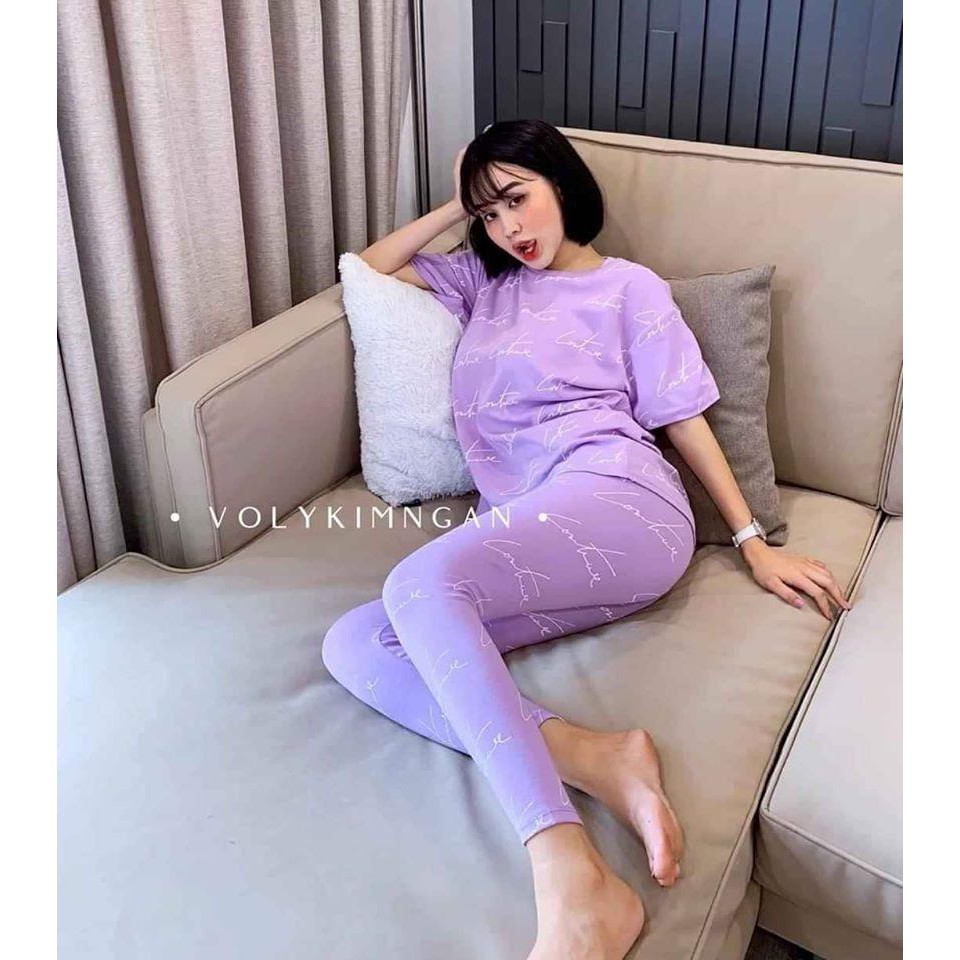 Đồ Bộ in Chữ Kí, Bao Đẹp, Chất Thun Cotton 100%, 3 size L, XL, XXL, 45kg đến 80kg vừa, BB018 | BigBuy360 - bigbuy360.vn