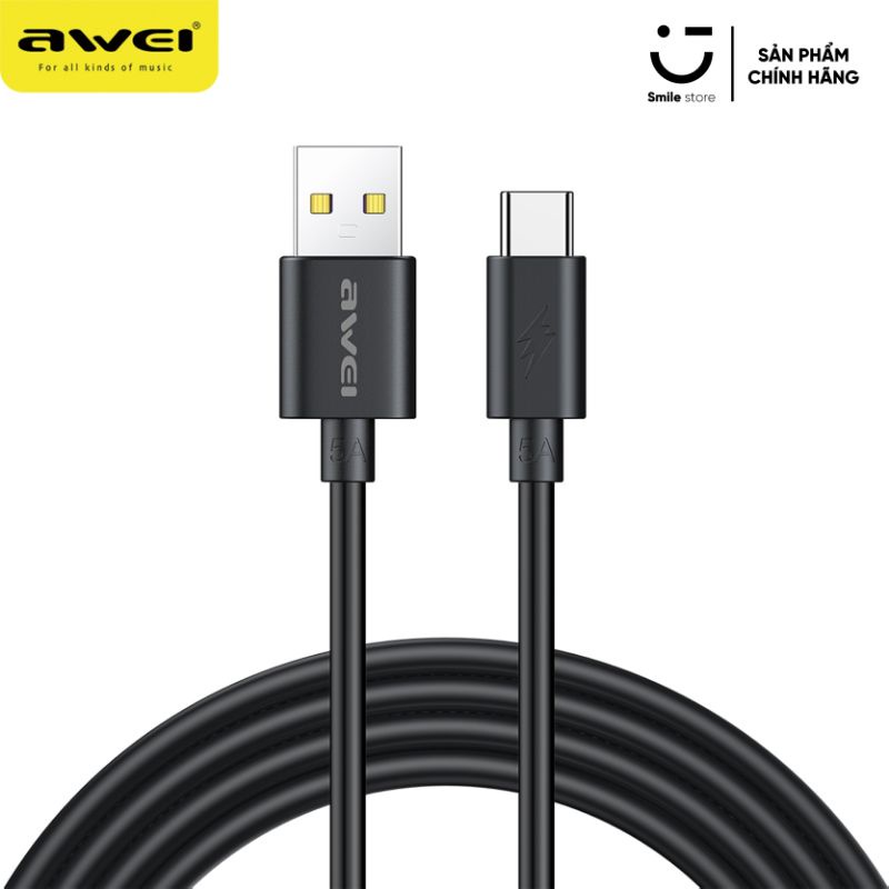 Dây Cáp Sạc Nhanh Type C AWEI CL-110T 5A Cho Xiaomi / Samsung / Oppo / Vsmart / Realme Và Thiết Bị Android Khác