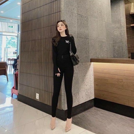 Quần Legging Nữ [HÀNG ĐẸP] Quần Legging Nữ Cạp Cao Gen Bụng Chất Co Giãn Tôn Dáng