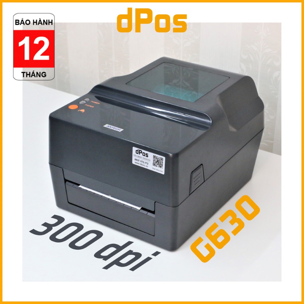 Máy in tem mã vạch dPos G630 300dpi in tem nhãn tem phụ chuyên dụng độ nết cao nhờ sử dụng mực ribbon | BigBuy360 - bigbuy360.vn