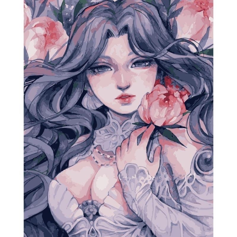 Tranh Tô Màu Số Hóa Nàng Thơ Nhiều Mẫu Hot -Đã Căng Khung