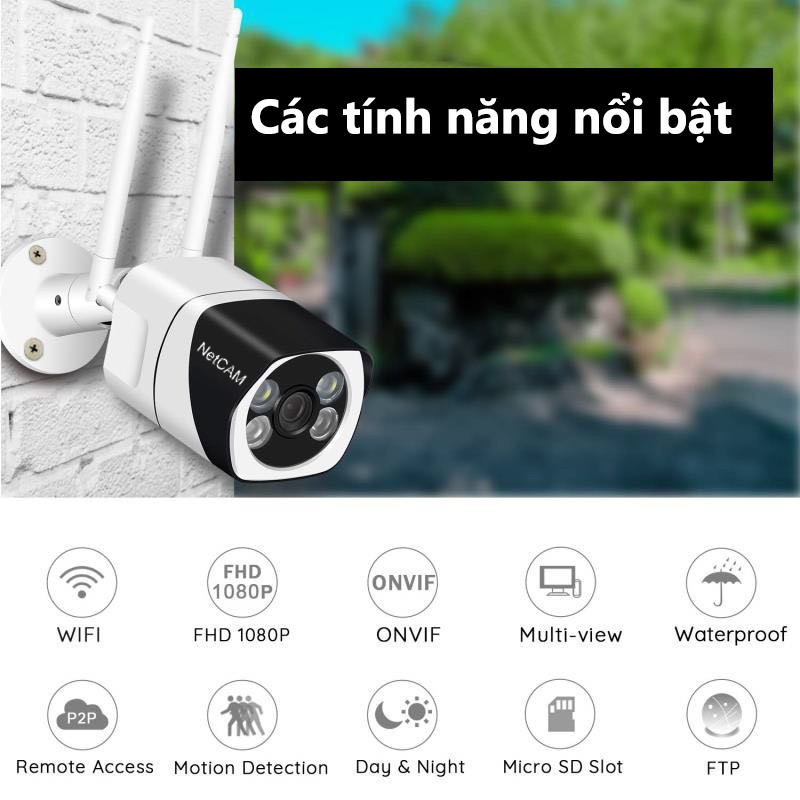 Camera IP Wifi giám sát ngoài trời NetCAM NTL2.0