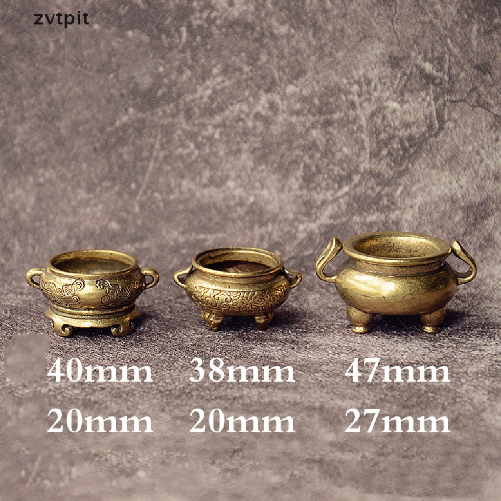 [ZVPT] Brass Pocket Lotus Jiuding Incense Burner Hollow Incense Mini Incense Burner DSF