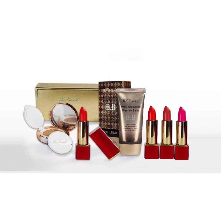Combo trang điểm daily beauty- 1 phấn nước 4 son 1 kem nền | BigBuy360 - bigbuy360.vn