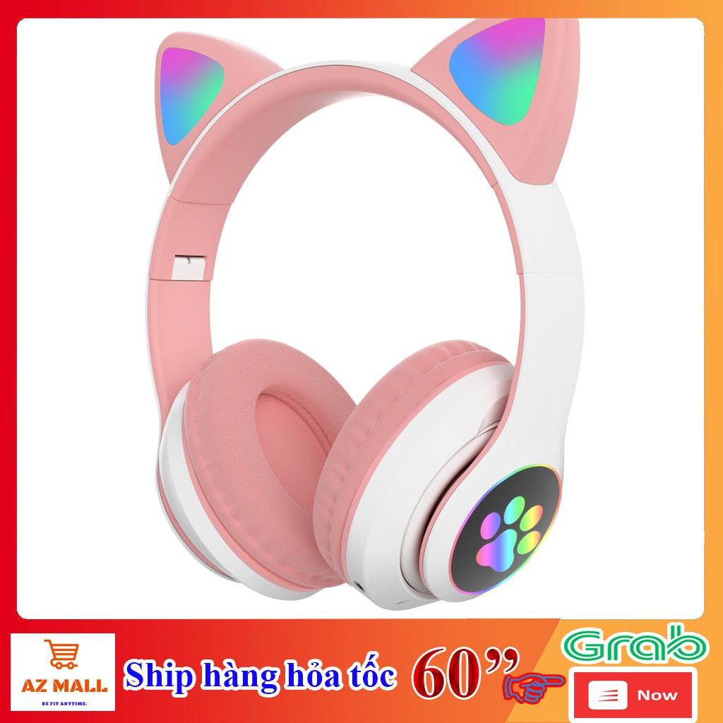 Tai Nghe Mèo Cute Có Micro  Bluetooth 5.0  Chuyên Livestream STN-28 LED RGB 12 Chế Độ EQ – BH 12 Tháng