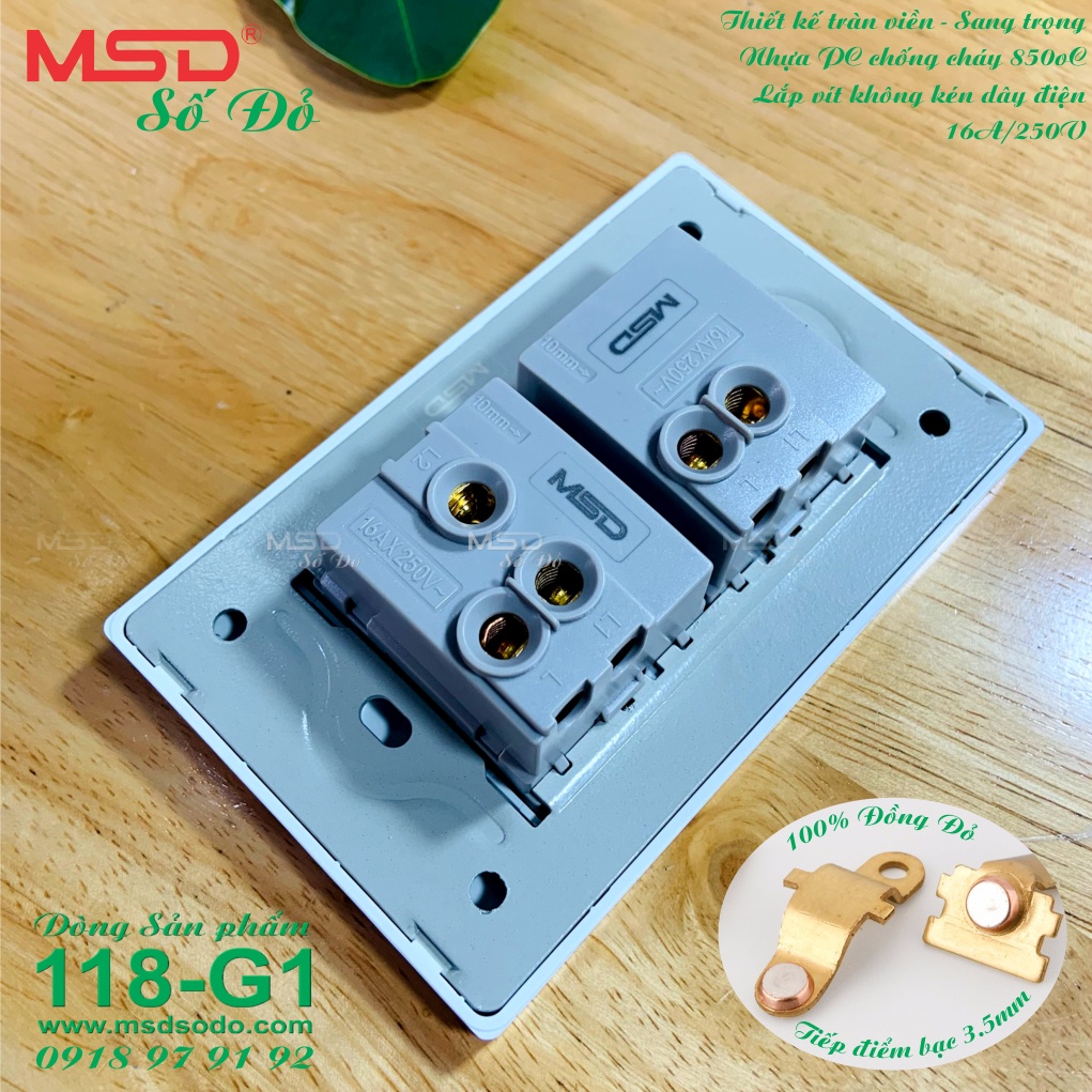 CÔNG TẮC ĐÔI 1 CHIỀU + 2 CHIỀU  - DÒNG 118G1 - MÀU TRẮNG TUYẾT