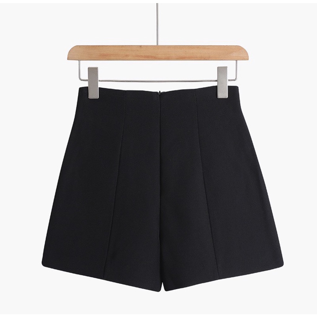 Quần short nữ lưng cao trơn phong cách cơ bản - Elleni