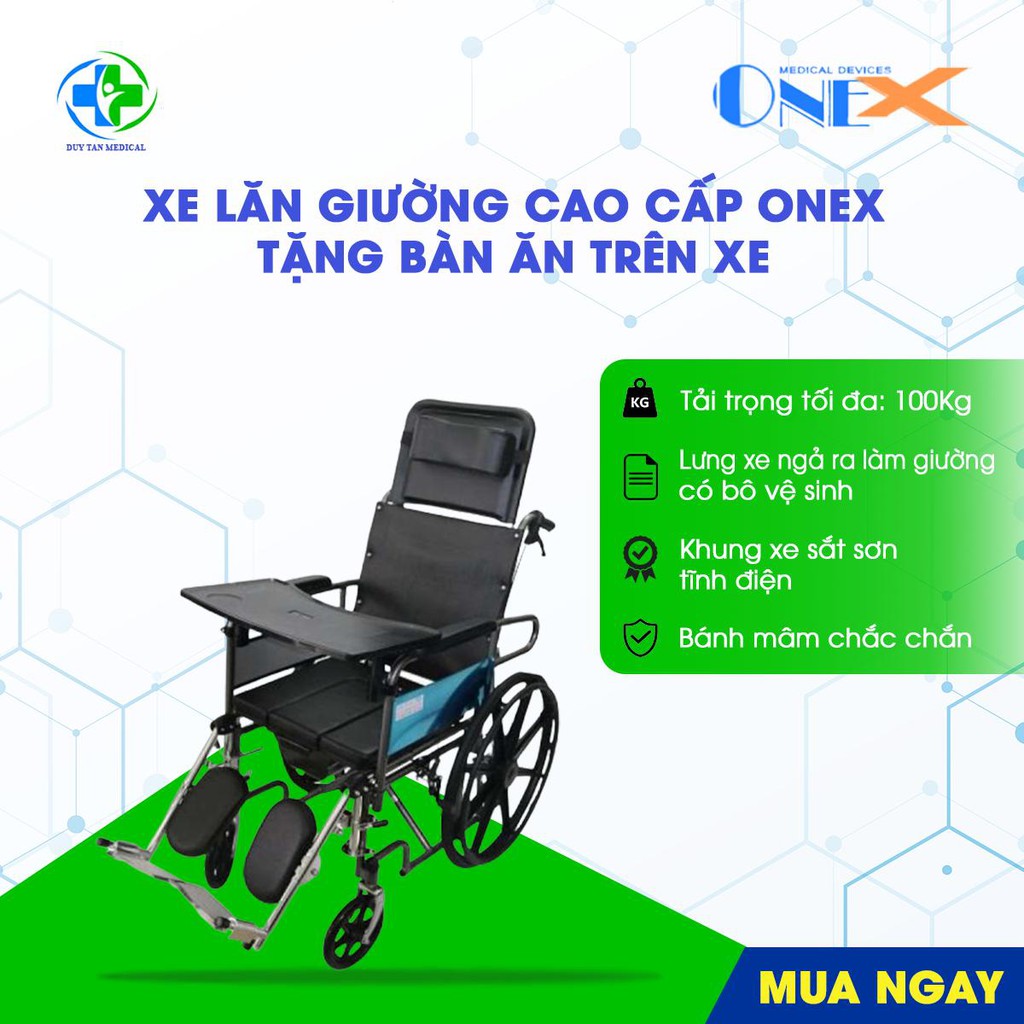 Xe lăn đa năng cao cấp tặng bàn ăn OneX