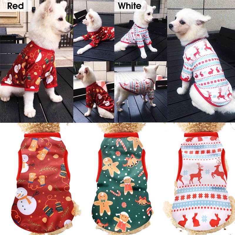 SAEL OFF!!! ÁO COTTON HỌA TIẾT NOEL GIÁNG SINH CHO THÚ CƯNG CHÓ MÈO