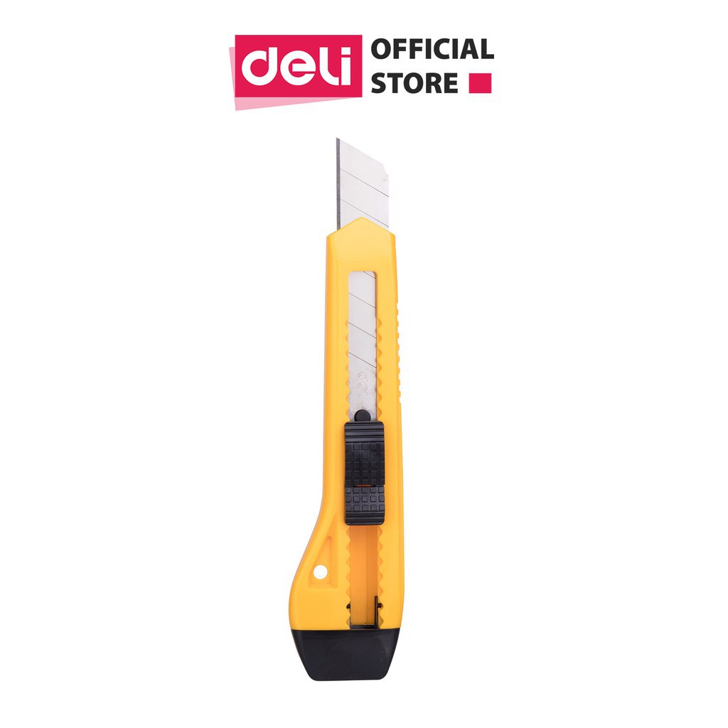 Dao Rọc Giấy Deli Cỡ Lớn - 8 Lưỡi Thép SK5 Tách Rời Sắc Bén, Siêu Bền - Cắt Giấy, Bao Bì - E2061/E2064