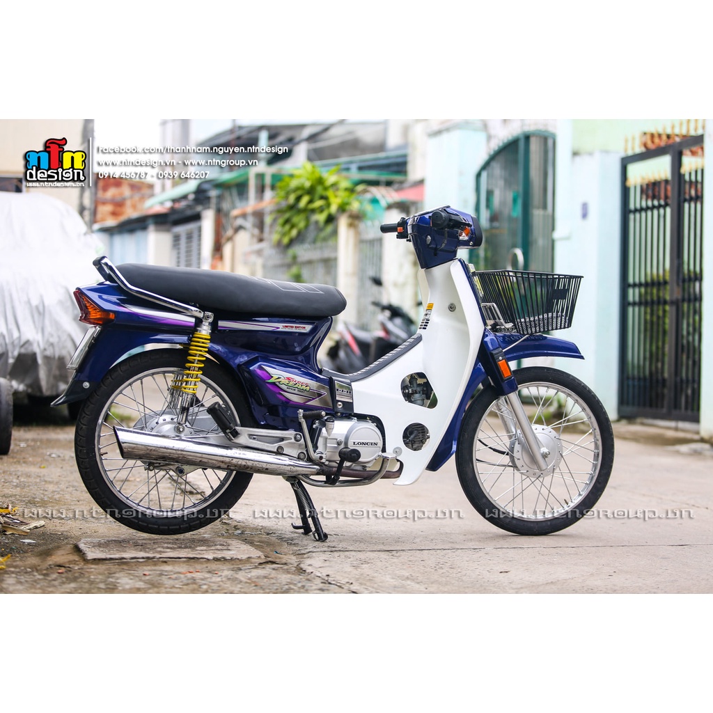 Tem Rời Dán Xe Dream Mẫu Cánh Chim Zin Xanh Tím Cực Đẹp, Hàng 3 Lớp Chất Lượng Cao