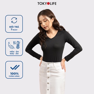 Áo giữ nhiệt WM Air TOKYOLIFE Nữ cổ tim siêu co giãn 40000140/ G9SMT029N