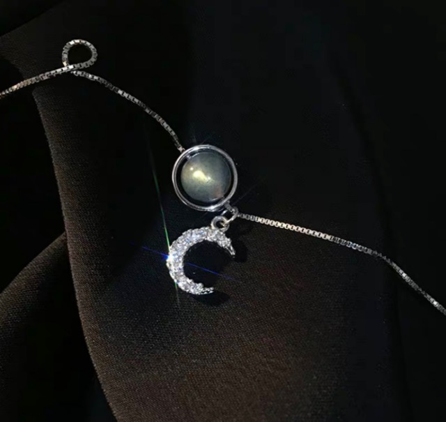 Dây chuyền bạch mã và mặt trăng bạc s925