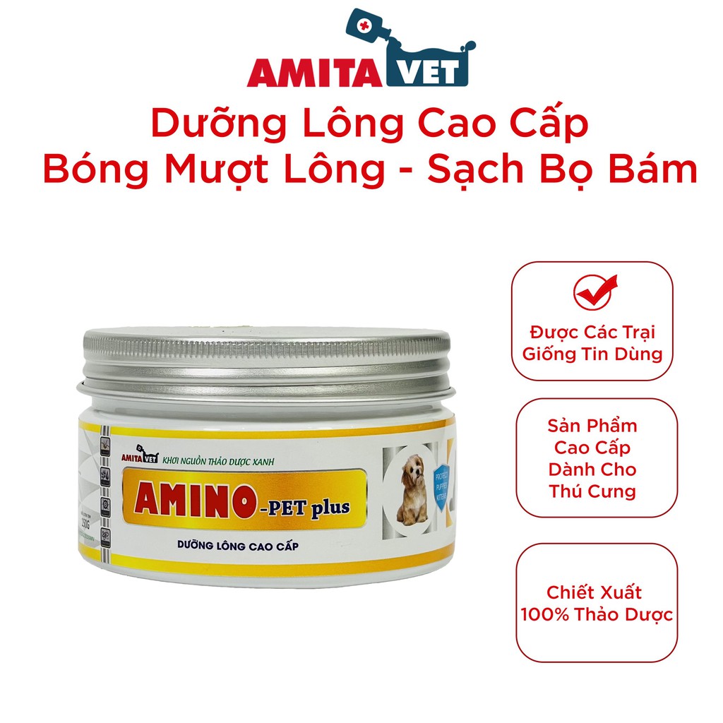 Dưỡng lông chó mèo AMINO-PET Plus 150G AMITAVET