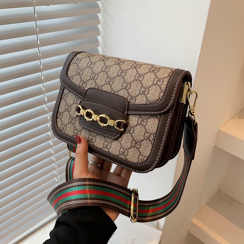 Túi xách nữ  𝑭𝑹𝑬𝑬𝑺𝑯𝑰𝑷  Túi đeo chéo gucci sách tay có ngăn đựng tiền,điện thoại (nữ tính,sang trọng) TXN 19067