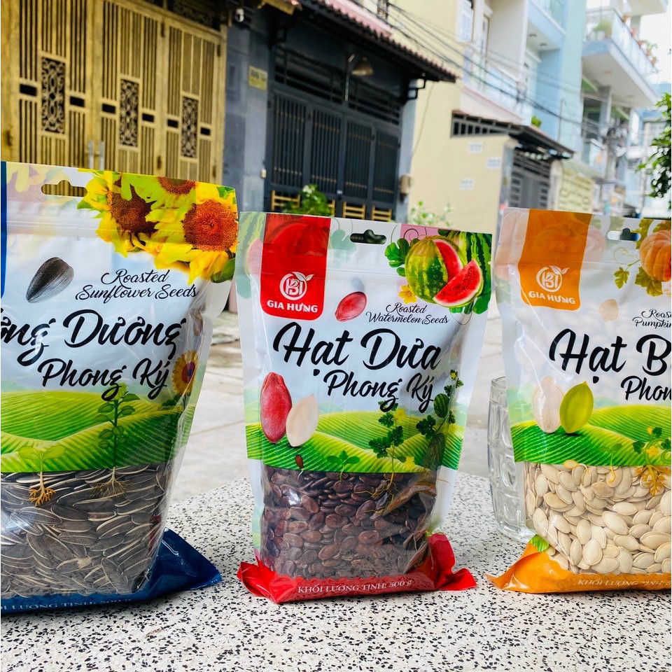 Hạt dưa, Hạt bí, Hạt hướng dương Loại đặc biệt, Túi 500gr