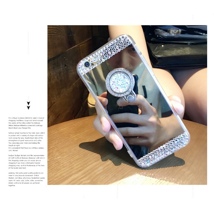 Samsung Galaxy S24 S24Plus S24Ultra S23FE A14 A54 A34 S23Plus S23 S23Ultra A02S A12 A52 A32 A21S A51 A71 Ốp lưng tráng gương có giá đỡ cho