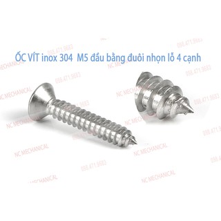 [SIÊU RẺ] ỐC VÍT inox 304  M5 đầu bằng đuôi nhọn lỗ 4 cạnh