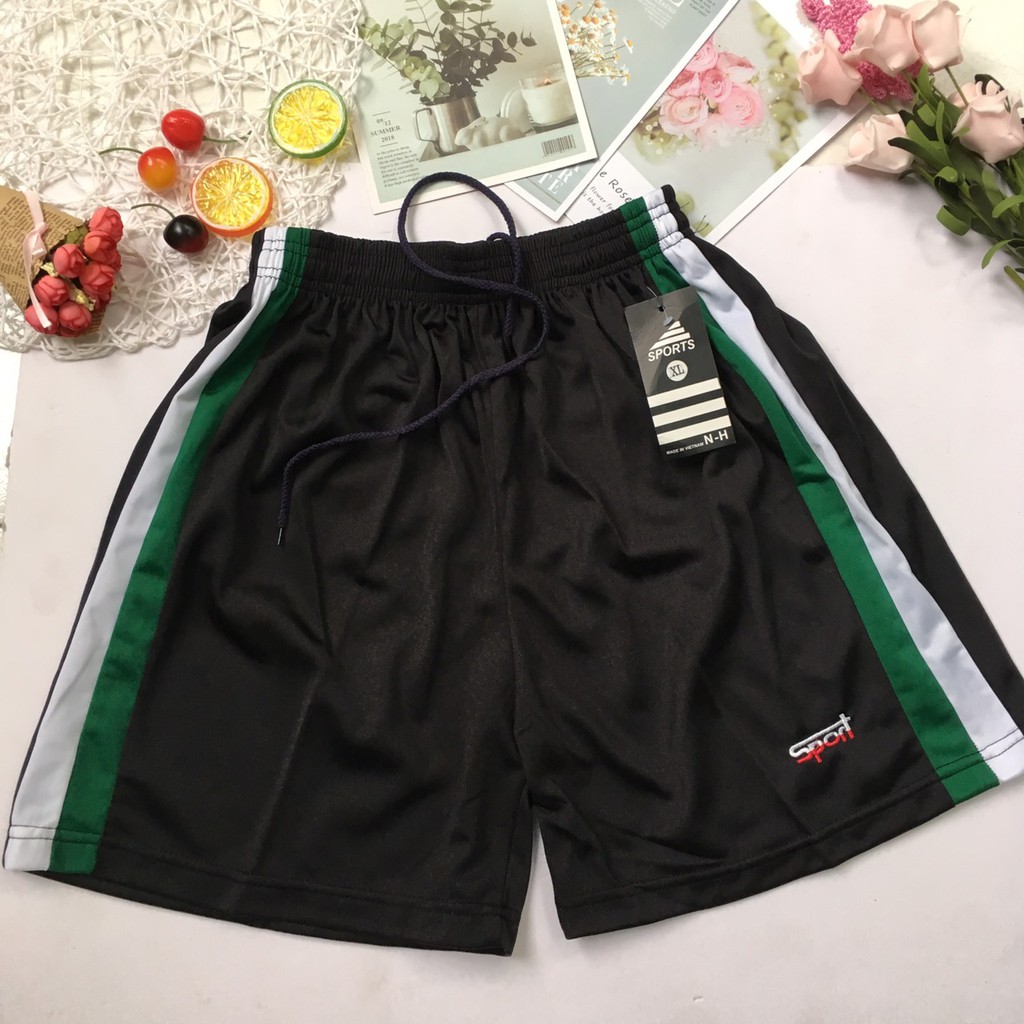 Quần đùi sọt nam thể thao mặc nhà thun phối 2 sọc - SIZE XL từ 58kg-65kg - QDN01 | BigBuy360 - bigbuy360.vn