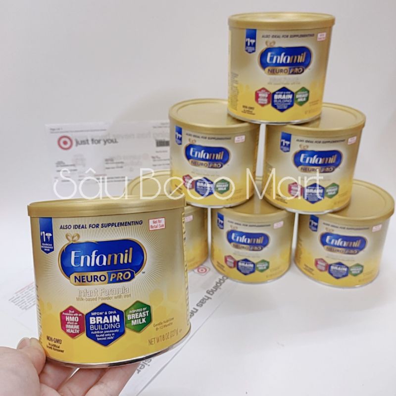 𝙃𝙖̀𝙣𝙜 𝘼𝙞𝙧 Sữa Enfamli Neuro Pro phát triển trí não (0-12m) hộp dùng thử 227g date 8/22