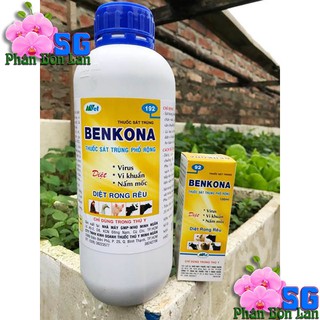 Thuốc khử trùng Benkona Chai 1 Lít - Thuốc sát trùng giá thể, đất trồng, vườn, chuồng