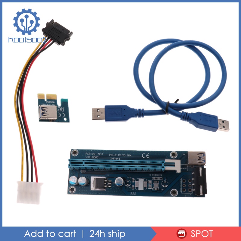 1 Thẻ Đồ Họa Mở Rộng Pci-E Express 1x Sang 16x Koolsoo2