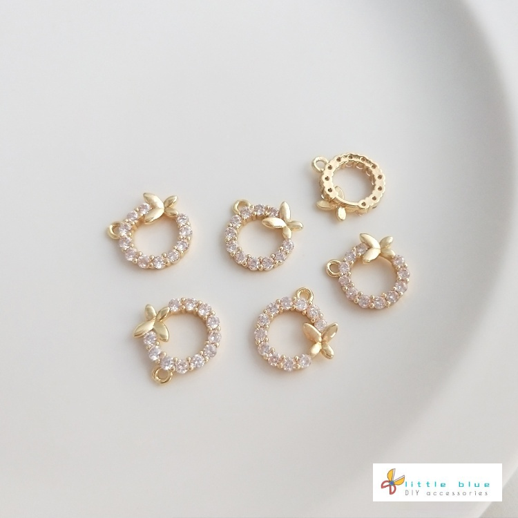 Mặt Trang Sức Hình Bướm Mạ Vàng 14K Nhiều Màu Sắc