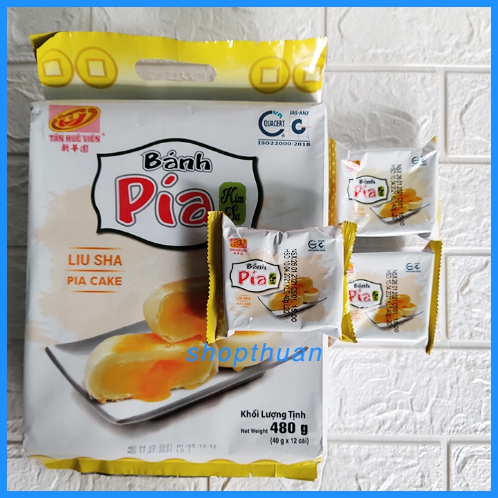 Bánh pía kim sa đậu Tân Huê Viên 480g ( 12 Cái ) - Bánh pía mini tan chảy