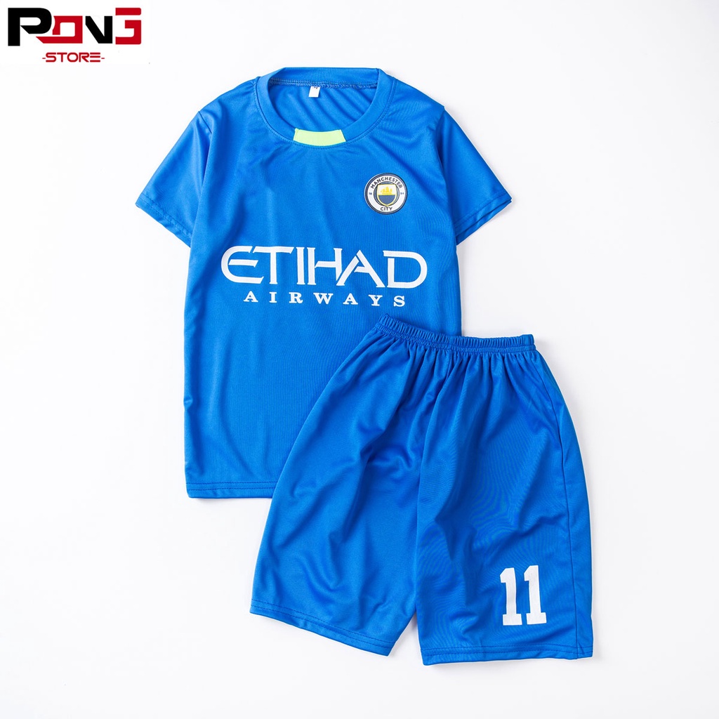 Bộ quần áo bóng đá trẻ em nam,nữ CLB Man City và PSG chất thun lạnh  cho các bé từ 2 đến 15 tuổi  của Pong__store