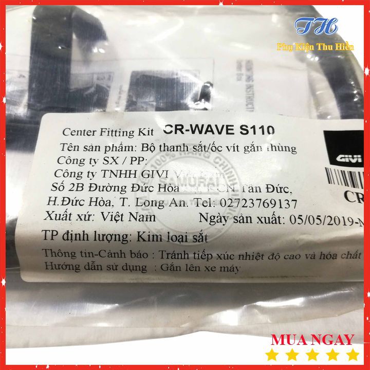 Pát Gắn Thùng Giữa Givi Cho Xe Wave S110