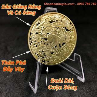 Đồng Xu Kỳ Lân Vàng - Quà Tặng Sang Trọng Uy Nghi - Tặng Kèm Túi Gấm Long Phụng - TMT Collection