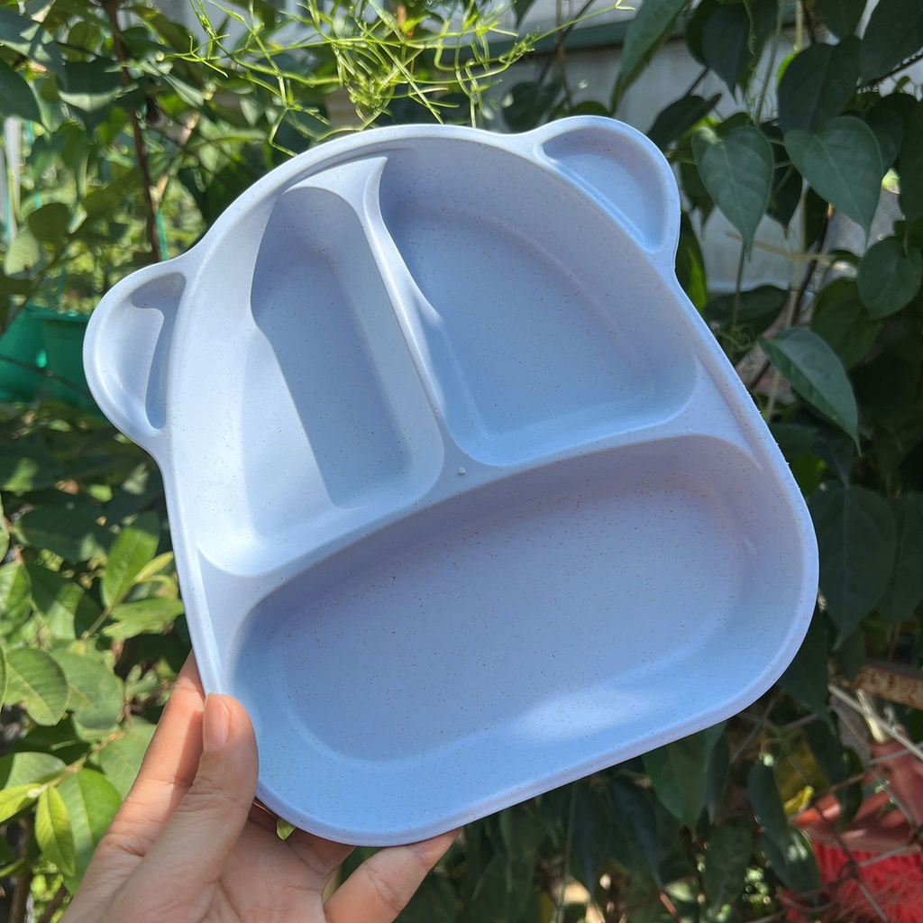 Khay ăn dặm lúa mạch hinh mặt gấu 𝐃𝟔𝟎