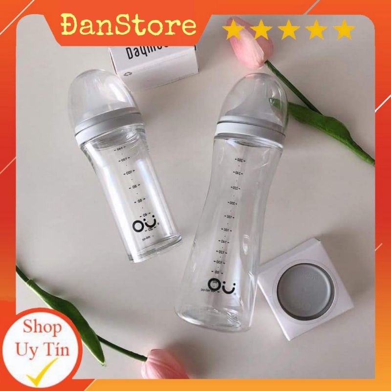 Bình sữa Ou wish 140ml 260ml tùy chọn núm số 1 2 3 4 5, Bình sữa Ou:wish núm ti siêu mềm Hàn Quốc