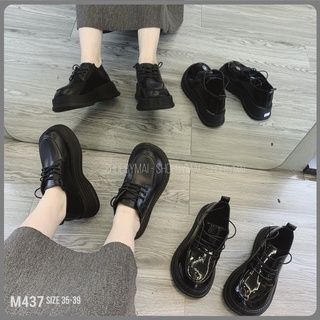 Giày vintage nữ dây buộc đé cao 5p m437 shoebymai