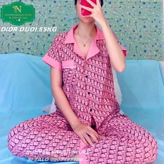 Đồ bộ pijama tay ngắn quần dài chất kate lụa viền bèo mẫu chữ siêu xinh nguyên khánh store