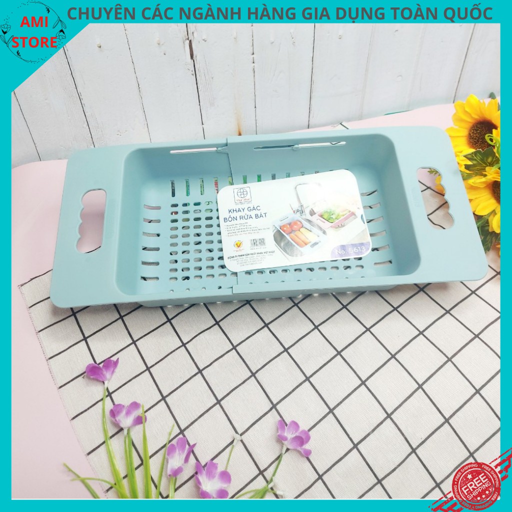 Rổ thoát nước gác bồn rửa chén thông minh đa năng đồ dùng nhà bếp
