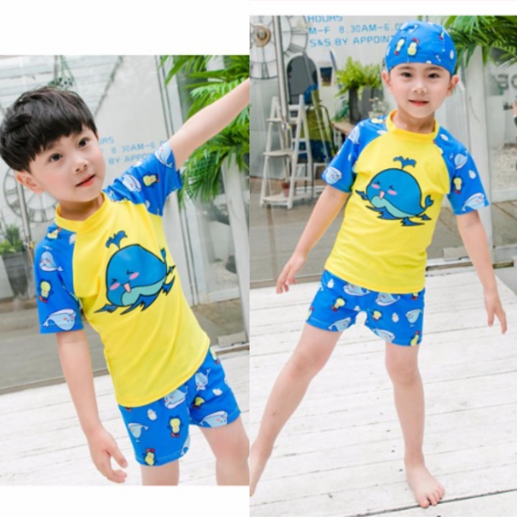 Bộ Đồ Bơi Trẻ Em Sportkids Danh Cho Bé Trai In Hình Dễ Thương Vải Co Giãn Thoáng Mát