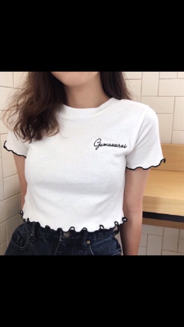 Croptop thêu hình chụp thật kèm video