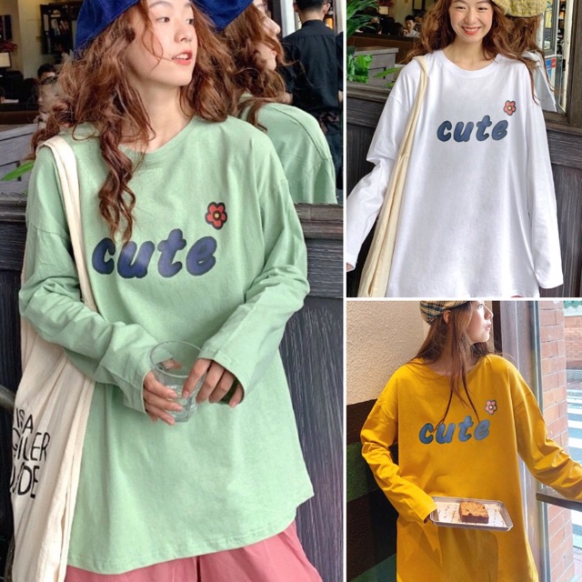 Áo Thun Tay Dài Thu Đông 💝 Unisex Nam Nữ Phong Cách Hàn Quốc Ulzzang 💝 CUTE unisex - Hàng nhập khẩu