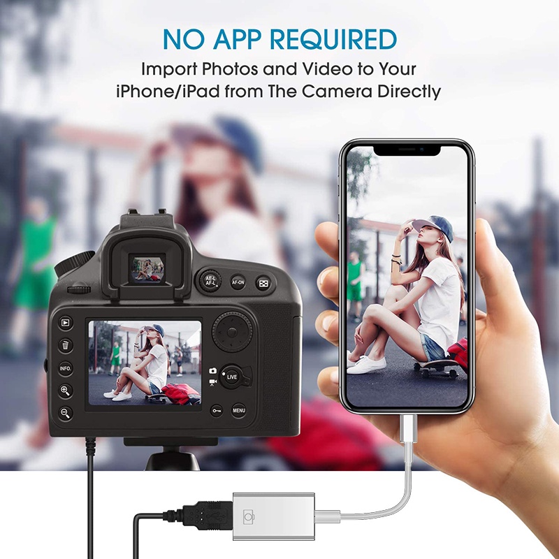 Bộ chuyển đổi USB sang Lightning OTG cho iPhone iPad, Bộ điều hợp truyền tệp đồng bộ hóa dữ liệu Bộ điều hợp máy ảnh USB | WebRaoVat - webraovat.net.vn