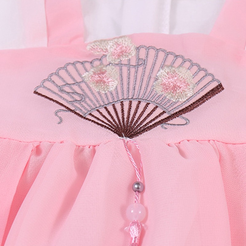 Váy Hán phục thêu họa tiết Trung Hoa xinh xắn cho bé gái 0-4 tuổi