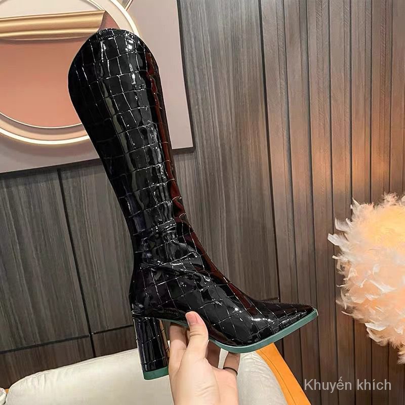 Giày xuân hè nữ Giày Bốt Da Cao Gót Thời Trang Dành Cho Nữ