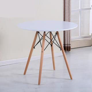 Bàn Eames Tròn Chân Gỗ Sồi Cao Cấp, Bàn Cafe Tròn Bàn Ăn Gấp Gọn Thông Minh D80 Cm