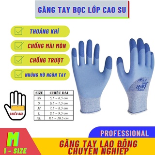 Găng tay bảo hộ lao động bao tay thi công điện phủ lớp cao su hiệu quả an toàn vệ sinh a6664