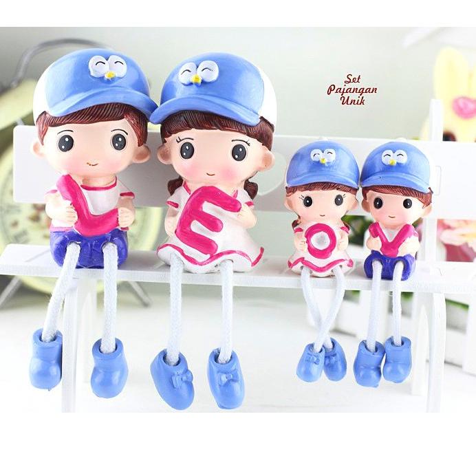 Set 1 Bộ 4 Mô Hình Nhân Vật Phim Hoạt Hình LOVE FAMILY Bằng Pvc