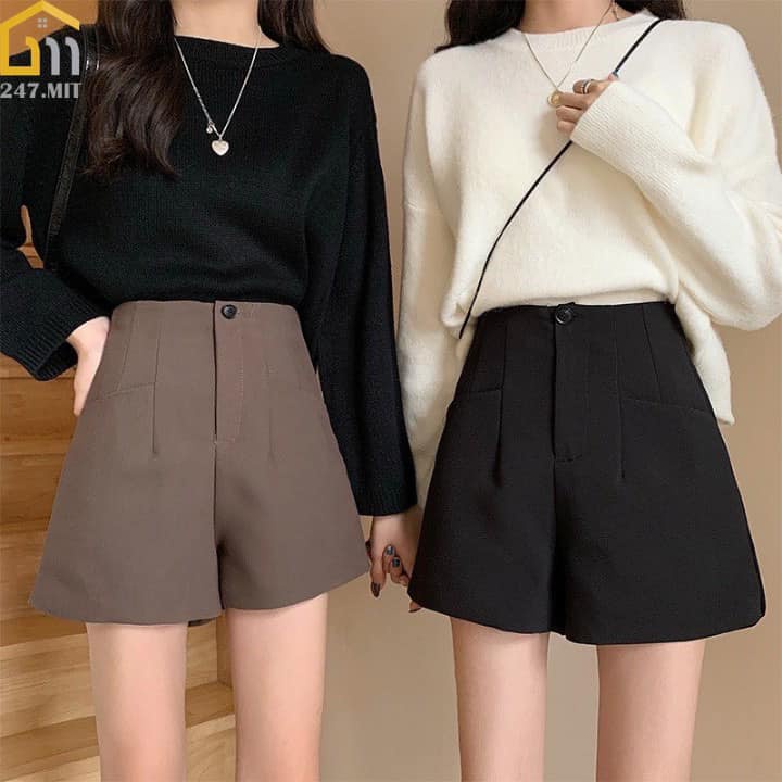 Quần short nữ cạp cao ống rộng đẹp lưng cao bigsize phong cách ulzzang hàn quốc BSTORE QS01 | BigBuy360 - bigbuy360.vn