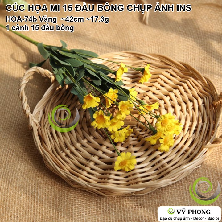 CÚC HỌA MI CÀNH 15 ĐẦU BÔNG TRANG TRÍ ĐÁM CƯỚI ĐẠO CỤ CHỤP ẢNH SẢN PHẨM INS HOA-74