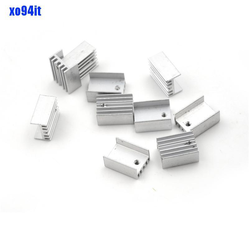 Bộ 10 Miếng Nhôm Tản Nhiệt Cho Bán Dẫn To-220 Transistor 20x15 X 10mm