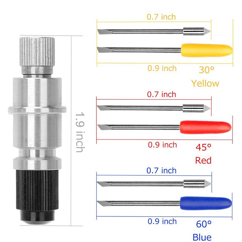 Set 30 Lưỡi Cắt 30 / 45 / 60 Độ Cho CB09 CB09U Graphtec Kèm Giá Đỡ Lưỡi Cắt
